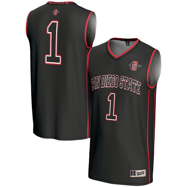 #1 San Diego State Aztecs GameDay Greats Lightweight Basketball Fashion Jersey - Black