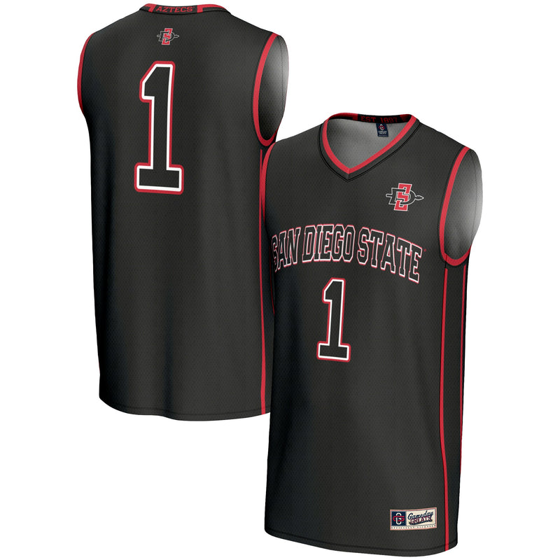 #1 San Diego State Aztecs GameDay Greats Lightweight Basketball Fashion Jersey - Black