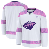Minnesota Wild Fanatics White 2024 Hockey Fights Cancer Practice Jersey