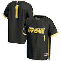 #1 Appalachian State Mountaineers GameDay Greats Lightweight Baseball Fashion Jersey - Black