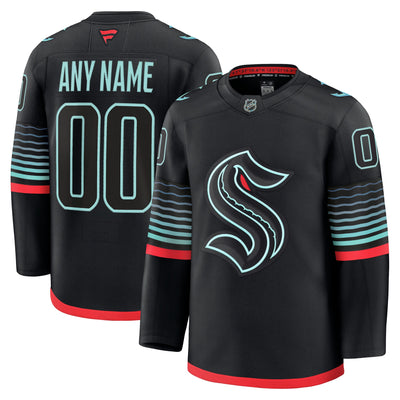 Seattle Kraken Fanatics Black Alternate Premium Custom Jersey