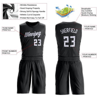 Custom Black White Round Neck Basketball Uniform Jersey