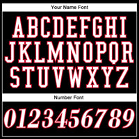Custom Black White-Red Authentic Throwback Basketball Jersey