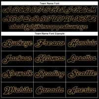Custom Black Black-Old Gold Mesh Authentic Throwback Football Jersey
