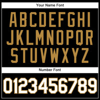 Custom Black White-Old Gold Authentic Throwback Basketball Jersey