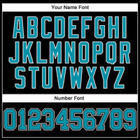 Custom Black Teal-White Authentic Throwback Basketball Jersey