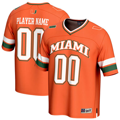 Miami Hurricanes GameDay Greats Adult Lightweight Collegiate Football NIL Pick-A-Player Fashion Jersey - Orange