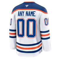 Edmonton Oilers Fanatics White Away Premium Custom Jersey