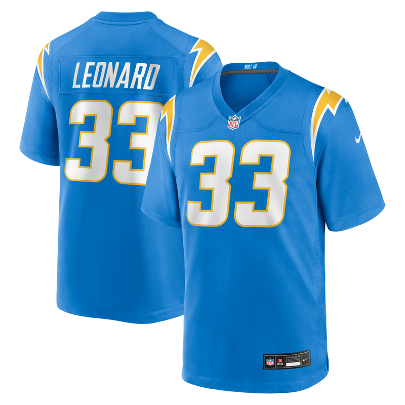 Los Angeles Chargers Deane Leonard Nike Powder Blue Game Player Jersey