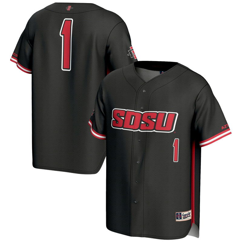 #1 San Diego State Aztecs GameDay Greats Lightweight Baseball Fashion Jersey - Black