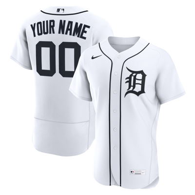 Detroit Tigers Nike White Home Authentic Custom Jersey