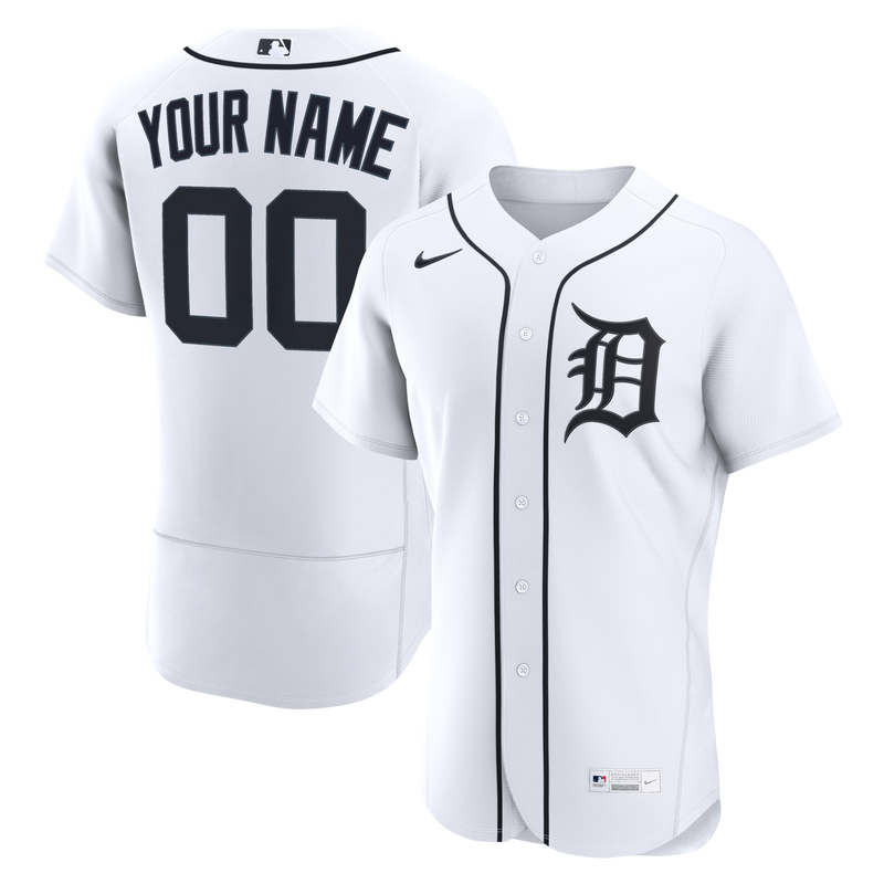 Detroit Tigers Nike White Home Authentic Custom Jersey