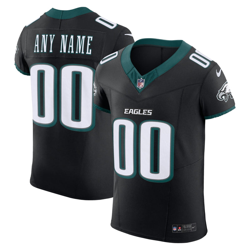 Philadelphia Eagles Nike Black Alternate Vapor F.U.S.E. Elite Custom Jersey