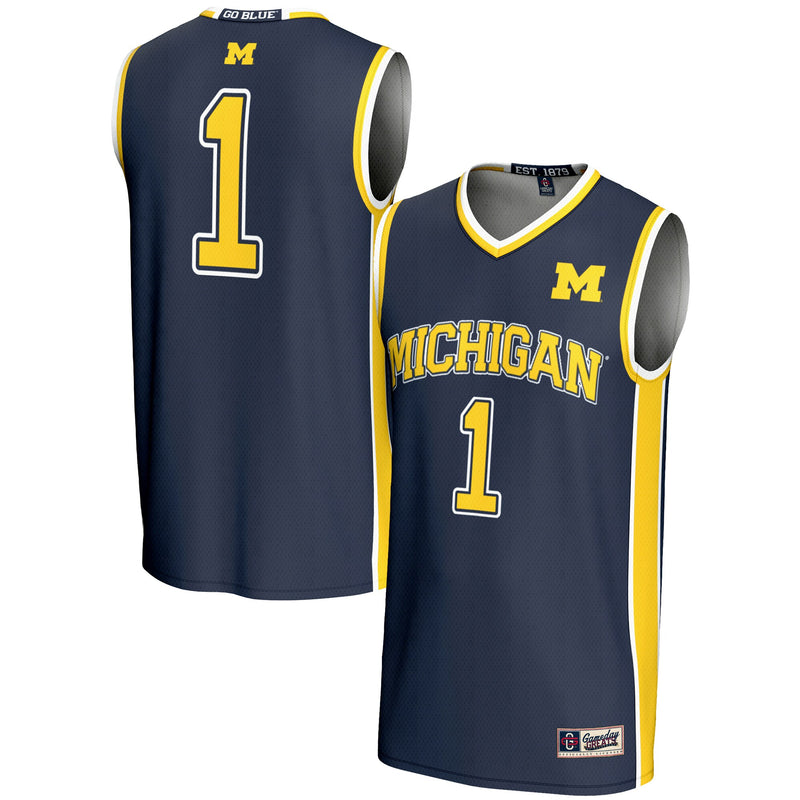 #1 Michigan Wolverines GameDay Greats Lightweight Basketball Jersey - Navy