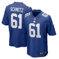 New York Giants John Michael Schmitz Nike Royal Team Game Jersey