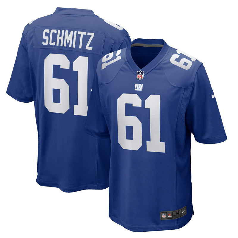 New York Giants John Michael Schmitz Nike Royal Team Game Jersey