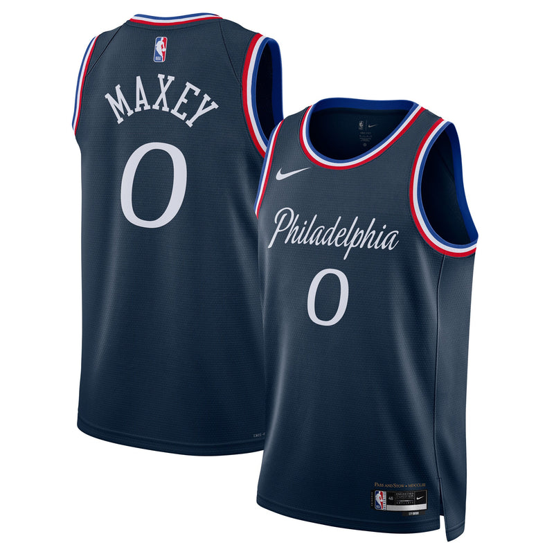 Philadelphia 76ers Nike 2025/26 City Edition Swingman Jersey - Navy - Tyrese Maxey