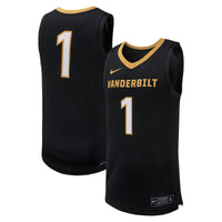#1 Vanderbilt Commodores Nike Replica Basketball Jersey - Black