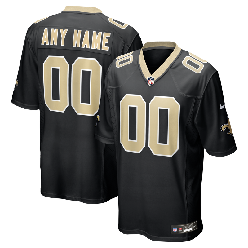 New Orleans Saints Nike Black Custom Game Jersey
