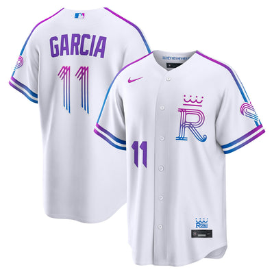 Kansas City Royals Maikel Garcia Nike White 2026 City Connect Stadium Jersey