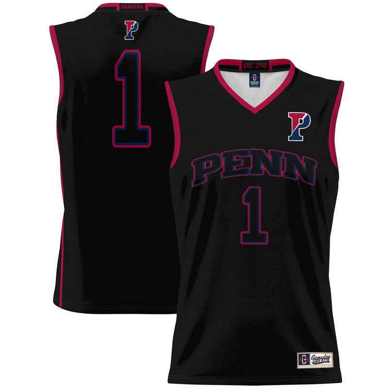 #1 Pennsylvania Quakers GameDay Greats Lightweight Basketball Jersey - Black