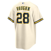 Milwaukee Brewers Andrew Vaughn Nike Cream Home Replica Jersey