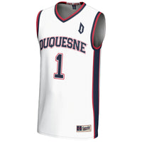 #1 Duquesne Dukes GameDay Greats Lightweight Basketball Jersey - White
