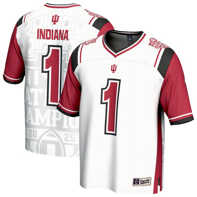 #1 Indiana Hoosiers GameDay Greats College Football Playoff 2025 National Champions Commemorative Fashion Jersey - White