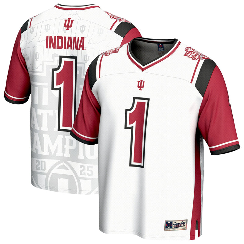 #1 Indiana Hoosiers GameDay Greats College Football Playoff 2025 National Champions Commemorative Fashion Jersey - White