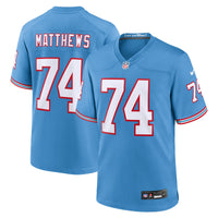 Tennessee Titans Bruce Matthews Nike Light Blue Retired Player Alternate Game Jersey