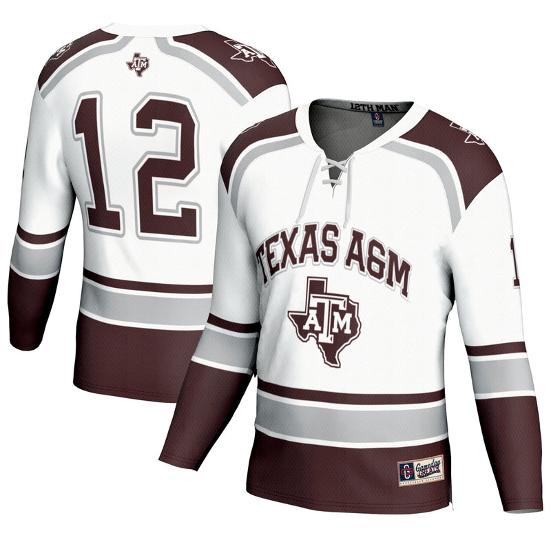 #12 Texas A&M Aggies GameDay Greats Hockey Fashion Jersey – White