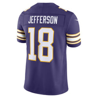 Minnesota Vikings Justin Jefferson Nike Purple Alternate Classic Vapor F.U.S.E. Stitched Limited Jersey