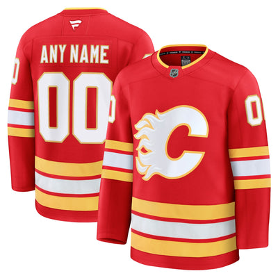 Calgary Flames Fanatics Red Home Premium Custom Jersey