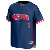 #1 Arizona Wildcats GameDay Greats Lightweight Baseball Fashion Jersey - Navy