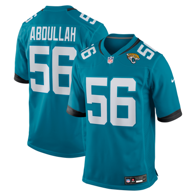 Jacksonville Jaguars Yasir Abdullah Nike Teal Team Game Jersey