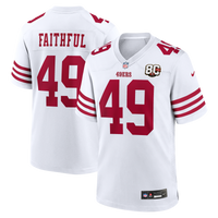 San Francisco 49ers The Faithful Nike White 80th Anniversary Game Jersey