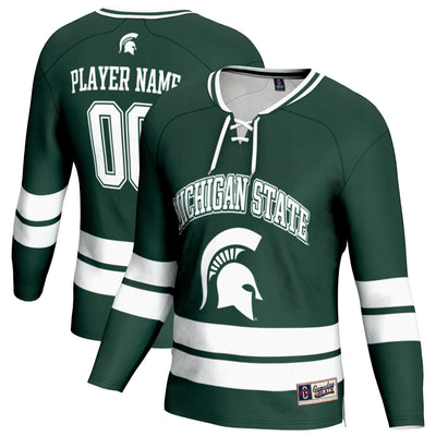 Michigan State Spartans GameDay Greats NIL Pick-A-Player Ice Hockey Lightweight Fashion Jersey - Green