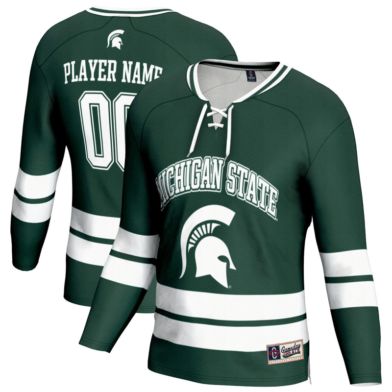 Michigan State Spartans GameDay Greats NIL Pick-A-Player Ice Hockey Lightweight Fashion Jersey - Green