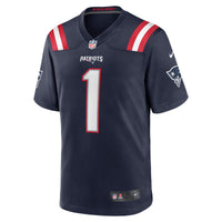 New England Patriots Number 1 Dad Nike Navy Game Jersey