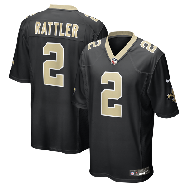 New Orleans Saints Spencer Rattler Nike Black Team Game Jersey
