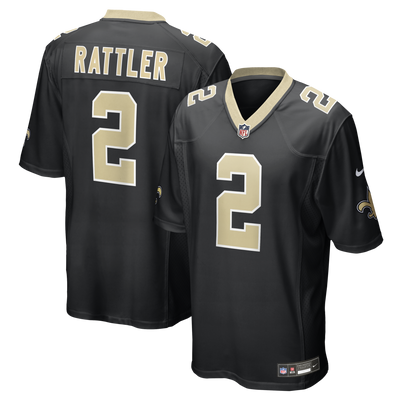 New Orleans Saints Spencer Rattler Nike Black Team Game Jersey