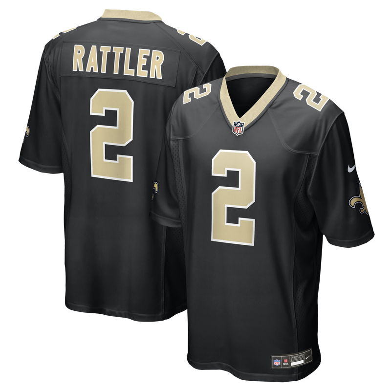 New Orleans Saints Spencer Rattler Nike Black Team Game Jersey