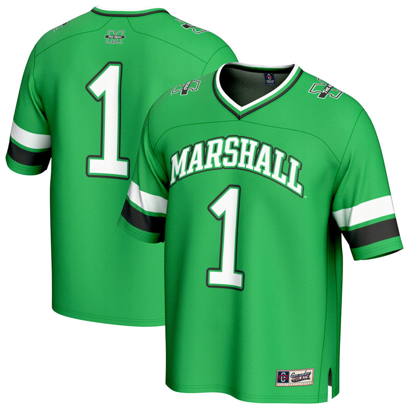 #1 Marshall Thundering Herd GameDay Greats Lightweight Collegiate Football Fashion Jersey - Kelly Green