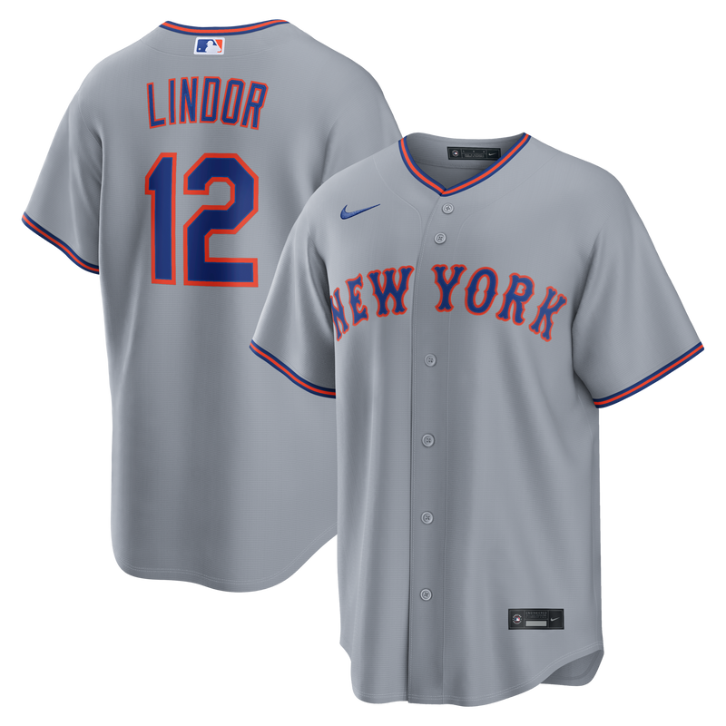 New York Mets Francisco Lindor Nike Gray Road Replica Jersey