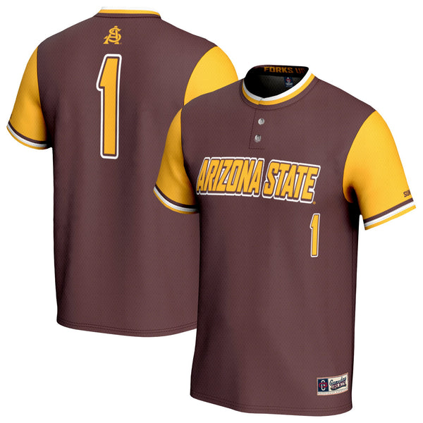 #1 Arizona State Sun Devils GameDay Greats Lightweight Collegiate Softball Fashion Jersey - Maroon