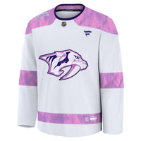 Nashville Predators Fanatics White Hockey Fights Cancer Survivor Practice Jersey