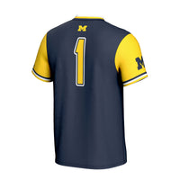 Michigan Wolverines GameDay Greats Lightweight Collegiate Softball Fashion Jersey - Navy