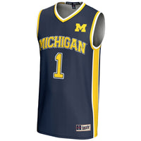 #1 Michigan Wolverines GameDay Greats Lightweight Basketball Jersey - Navy