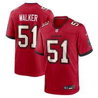Tampa Bay Buccaneers David Walker Nike Red Team Game Jersey