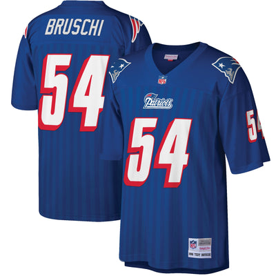 New England Patriots Tedy Bruschi Mitchell & Ness Royal Big & Tall 1996 Retired Player Replica Jersey